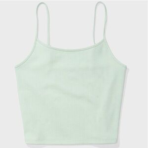 AE Ribbed Cropped Cami in Mint Green
